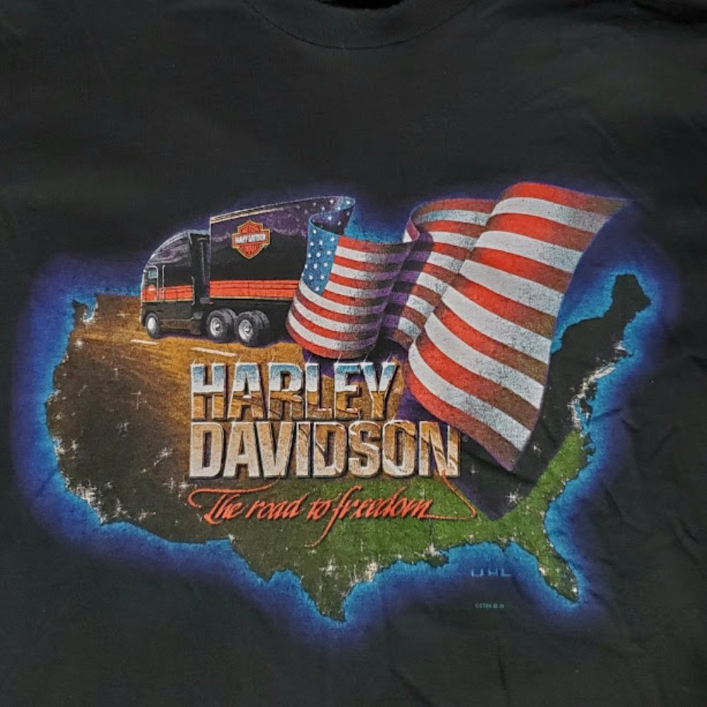 Vintage 90's Harley-Davidson David Uhl T-Shirt Hales H-D OH Mens Size XXL 1996